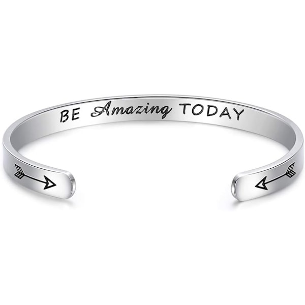 Venskab Armbånd til Kvinder - Inspirerende Venskab Gaver til Bedste Veninde, Motiverende Manschet Armbånd til Søstre Mor Lærer Gaver Armbånd 1Be amazing today