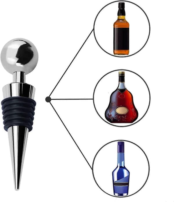 4 stk. vinpropper i rustfrit stål, champagne propper til glasflasker, vinpropper til vinsamling, forseglingsbeskyttelse til vinsamling