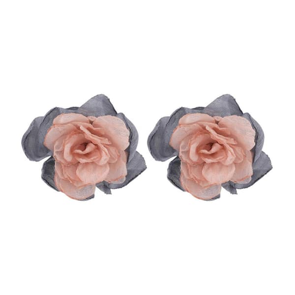 Boho Stofblad Øreringe Elegante Store Blomsterøreringe Mode Kontrast Blomster Blomsterknop Øreringe Statement Smykker Beige green