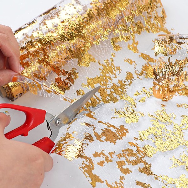 Guldfolie Net Bordløber 28cm x 5m Metalisk Bordbånd Dekoration til Fest Fødselsdag Bryllup DIY Pakke (Guld 5m) Gold 28cmx5m