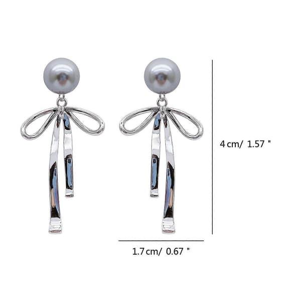 Stilfulde grå perle-dangle-øreringe Elegante øresmykker Modeøreringe Legeringsmateriale til bryllupper og særlige lejligheder Gray