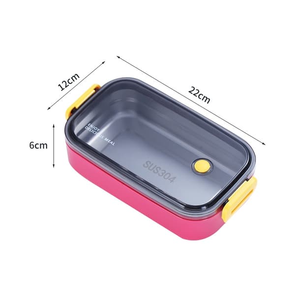 Bento Lunch Box for Adults, 1 Layer Leakproof Bento Box, Microwave|Dishwasher Safe Cute Bento Box, 1PCS (Red)