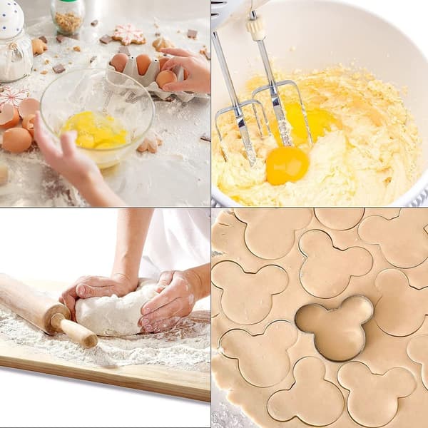 5-delt Mickey Mouse-udstikkersæt til børn, Mickey Mouse-hoved, udstikkere fondant bageform
