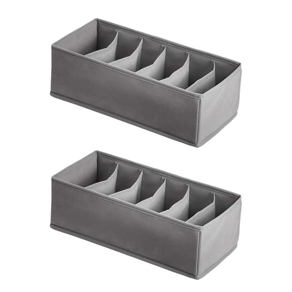 Amazon Basic Skuffeorganisator for garderobe, 2-pakning, grå