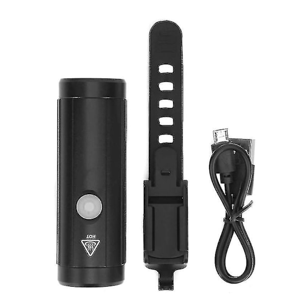 Cykelfrontljus, USB-laddningsbar cykelstrålkastare Mtb Ipx5 Vattentät cykelfrontljus (svart)