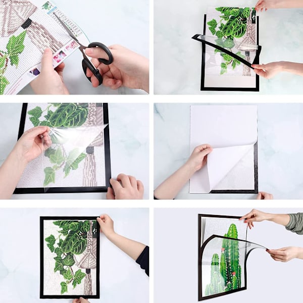 2-pack - Diamantmålningsram - med magnetram 30x40cm, innerstorlek 25x35cm