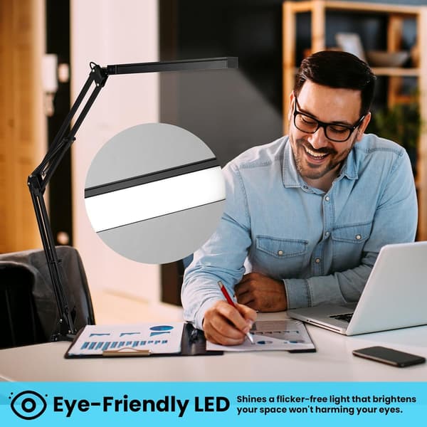 LED Desk Lamp, 1100LM Table Lamp with Clamp, 10 Brightness Levels x 3 Adjustable Modes, Eye-Friendly