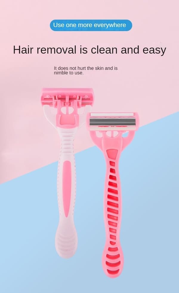 Multifunctional Women's Razor with 6-Blade System, Smooth and Streak-Free Shave, Gentle Full Body Care, 2-Pack