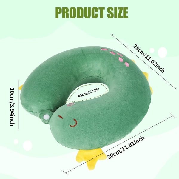 Pute Cartoon Dyr Nakkestøtte Pute 30 * 30cm Memory Foam Nakkepute U-formet Elastisk Barn Reisepute Bærbar U-formet Pude for B 30*30cm