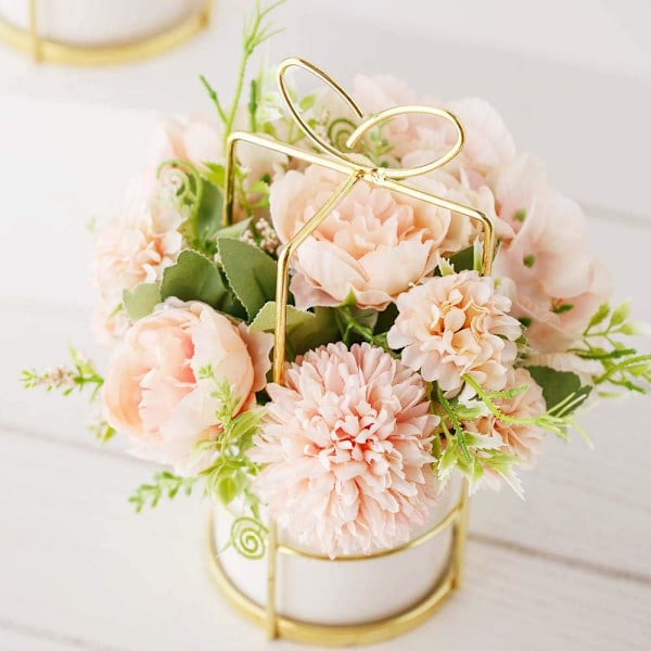 Kunstige Blomster Kunstige Pion Silke Hortensia Blomst med Vase Blomsterindretning Arrangementer til Bryllupsdekoration Borddekorationer (Pink med Vase Pink With Vase Set