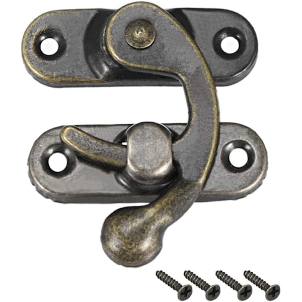 Antiikkinen Vintage Lukko Lukko Oikea Salpa Koukku Hasp 42mm x 37mm Kääntövarsi Salpa Päällystetty Pronssi, 5 kpl Ruuveilla Bronze Tone 42x37mm