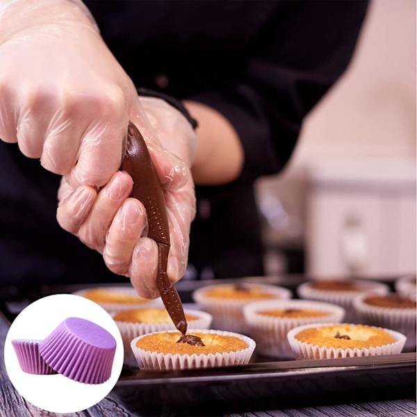 ple Små Papir Cupcake Cases Bagekopper, Fedtsikre Cupcake Cases til Bagning, Mini Muffin Wrappers Cases Muffin Cups Cupcake Liner Bulk, Papir Bakin Purple