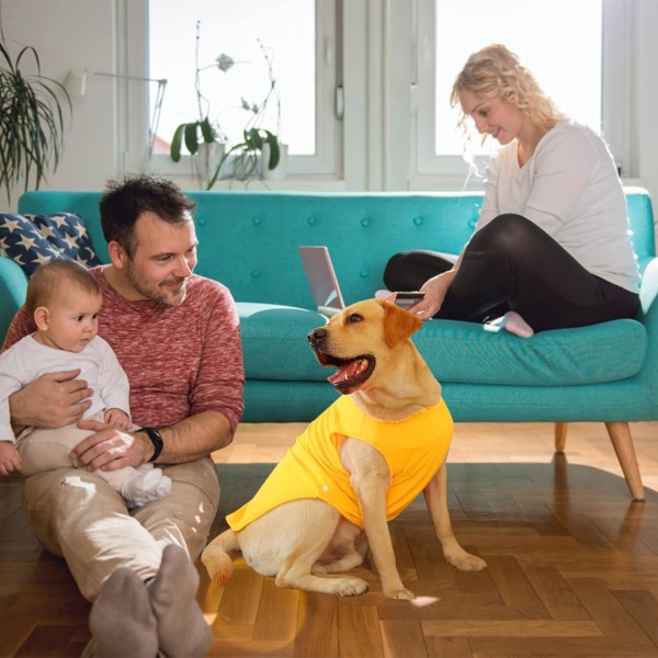 t-nummer trykt sommer basis vest hvalp åndbar t-shirt kæledyr ærmeløs tank top tøj til store mellemstore små hunde (XXXX-Large, gul) Yellow XXXXLarge