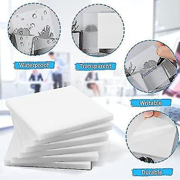 100 stk gjennomsiktige post-it-lapper, 76 x 76 mm gjennomsiktige selvklebende lapper (h)