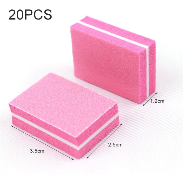 20 Pcs Nail Buffer Block, Professional Nail Sanding Blocks for Gel Natural Nails, Buffer Sanding Block Nail Art Tool for Salon Home Use (Pink)