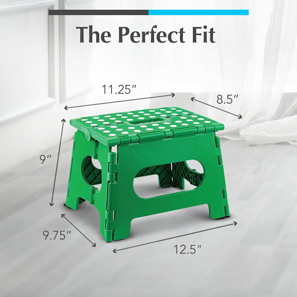 Sammenleggbar trinnkrakk - Den lette trinnkrakken er robust nok til å støtte voksne og trygg nok for barn. Åpnes enkelt med ett kast. Flott for Green 9Inch  2PACK