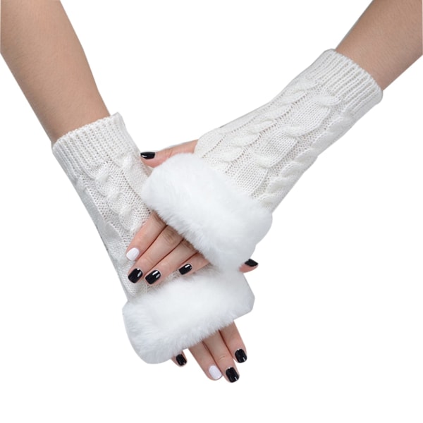 Naisten sormettomat käsineet, käsivarsien lämmittimet tekoturkiksilla, sormettomat ranteenlämmittimet talvisin