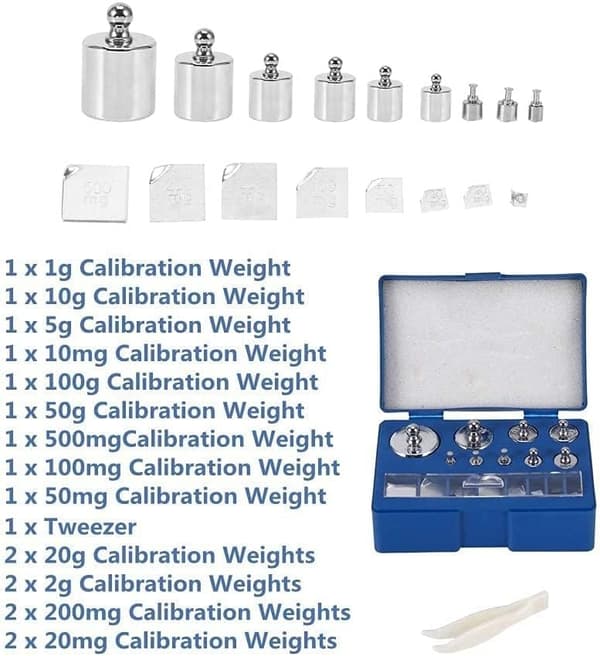 Calibration Weights Set 17PCS 10mg-100g Scale Calibration Gram Scale Weights Calibration Scale Calibration Weight