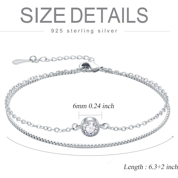 Elegant Mini Stars Perle Charm Armbånd 925 Sterling Sølv Bokskjede Lagdelt Armbånd, Justerbart Vennskapslenke Armbånd Smykker for Kvinner Silver