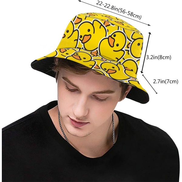 EN Hinkar Mode Solhatt Packbar Utomhus Fiskarehatt för Kvinnor och Män Rubber Duck Pattern One Size