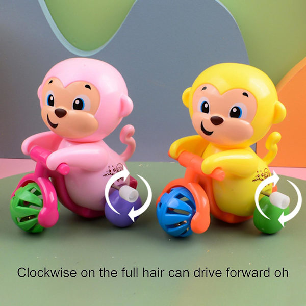 Monkey Clockwork Toy Nostalgisk Stil Söt Intressant Ridande Monkey Batterifri Interaktiv Klassiska Leksaker Pojkar Flickor Kindergarten Cartoon Animal Wind-