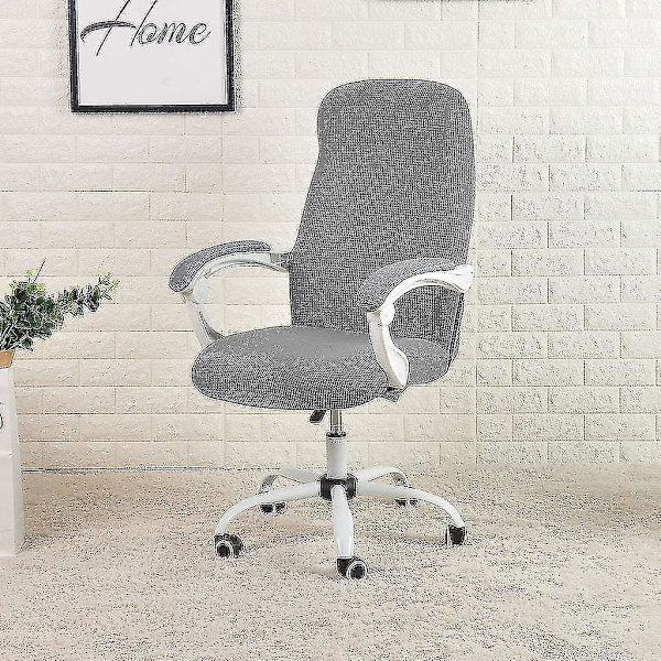 Kontorstol Skrivebordsdeksel Vannbestandig Grå Stretch Jacquard Datamaskin Stolseter For Armlenestoler M