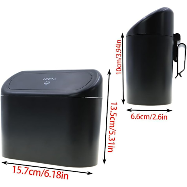 Auton roskakori - Roskakori kannella ja 4 rullalla roskapussin vuoria Mini auton lisävarusteet Roskakori Kannettava paina-design Auton roskakori, Pieni roskakori