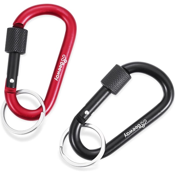 Låsekarabiner, Premium Aluminiumlegering D-Ring Karabinhager Nøglekæde Klip Krog til Camping, Vandring, Rejser, Fiskeri, Rygsæk 8 Colors
