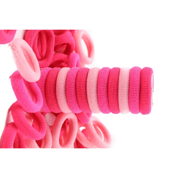 100 stk. Mini Bløde Hårelastikker Sømløse Hårelastikker Børne Hårringe Strikket Stof Hårelastikker (Gradient Pink) Pink