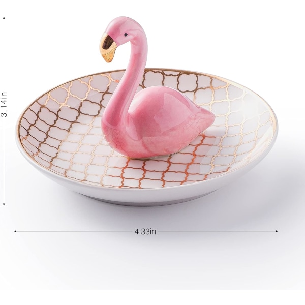 Flamingo-gåvor för kvinnor, Flamingo ringhållare prydnadsfat, ringfat för ring halsband örhänge smyckeshållare, födelsedag Valentinsdag gåva Pink Flamingo