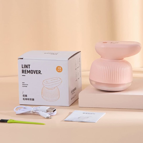 Lintfjerner for klær, stofflo-barberhøvel, genserbarberhøvel, USB-oppladbar lo-lo-fjerner for klær, møbler Pink