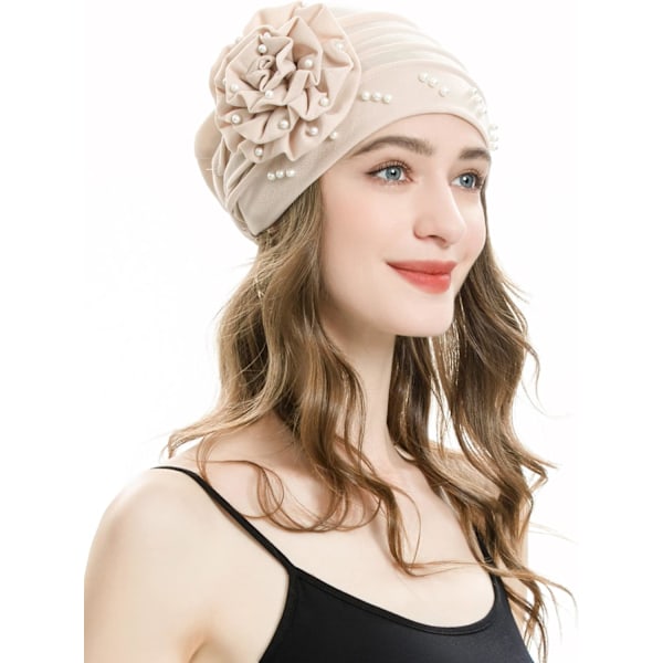 Naisten ohut kesähattu Flower Beige One Size