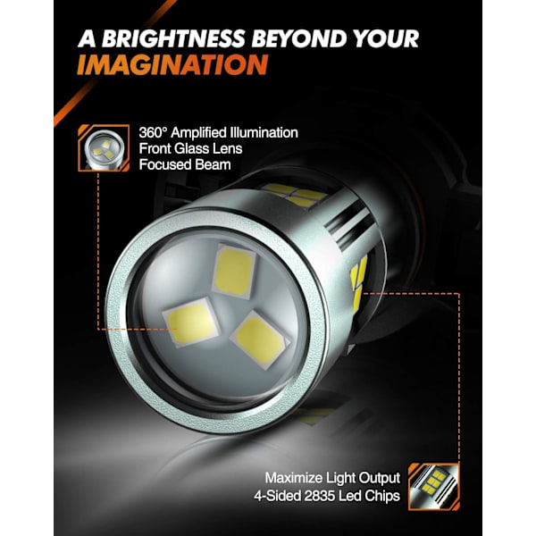 5202 LED-sumuvalot, 6000K Xenon White, 27 SMD-sirua DRL-polttimot, 5202 5201 PS19W PS24W LED-sumuvalo, 2 kpl White 5202/5201/PS24W
