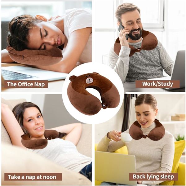 Pute Cartoon Dyre Nakkestøtte Pute 30 * 30cm Memory Foam Nakkepute U-formet Elastisk Barn Reisepute Bærbar U-formet Pude for H 30*30cm
