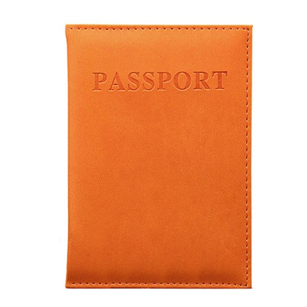 Pasholder rejsecover til familien Vælg mellem flere farver (orange) Stilfuldt og praktisk design Størrelse 4 tommer x 5,5 tommer