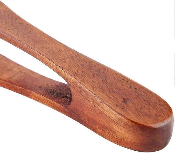 Trätång för matlagning, grillning, buffé, bröd, biff, serveringsverktyg (26 cm)