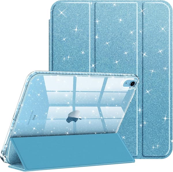 iPad (A16) 11th Generation 11-inch (2025), iPad 10th Generation 10.9-inch (2022) - Glittery Case with Shiny Back - Blue