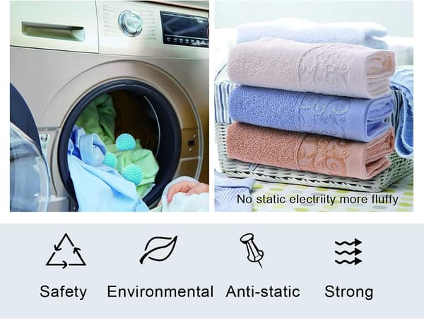 4-pack Eco Laundry Ball Dryer Balls Reusable Silicone Soft Washing Balls Fabric Softener Alternative for Quick Drying