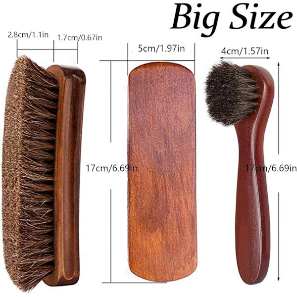 Skoborste, KY-Tech 2-pack Premium HästHår Skoborste Skokräm Borste HästHår Borst för Stövlar, Skor, Bilsäten, 2pcs Horsehair Brush