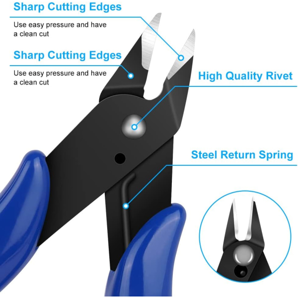 1 st Wire Cutter, Fjäderbelastade Sidoklippare Flush Cutters, Diagonal Cutters Precision Sidoklippare, Diagonal Tång i CRV-stål, Tungt #2 1PC #2 1PC