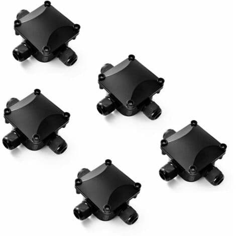 Junction Boxes, 5 pcs Junction Boxes IP68 3-way Waterproof Connector Outdoor Electrical Junction Boxes 0.75-2.5mm or 5-10mm