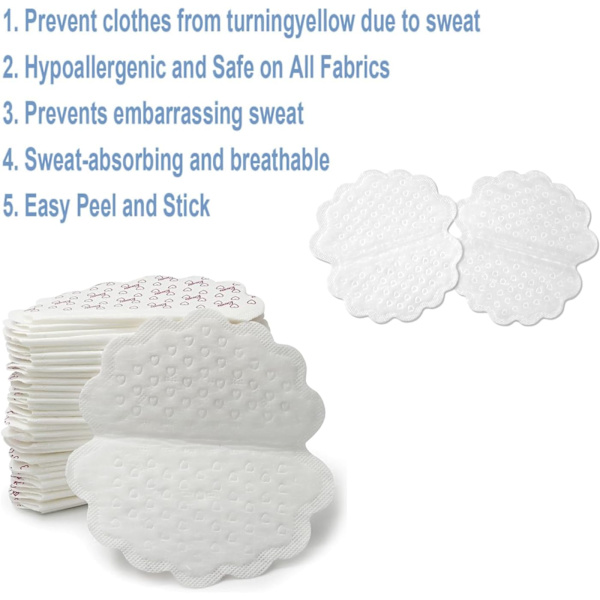 Armhålesvettpads - Engångssvettpads för armhålor - Antiperspirant Absorberande Luktblockerande Pads Armhåleklänningsskydd, Bekämpar Hyperhidro 30 Pads