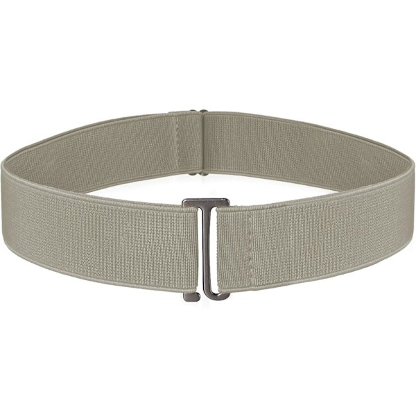 Usynlige bælter til kvinder, elastisk bælte til kvinder med justerbar elastisk bælte med fladt spænde, usynlige taljebælter til jeans, bukser, kjoler Khaki