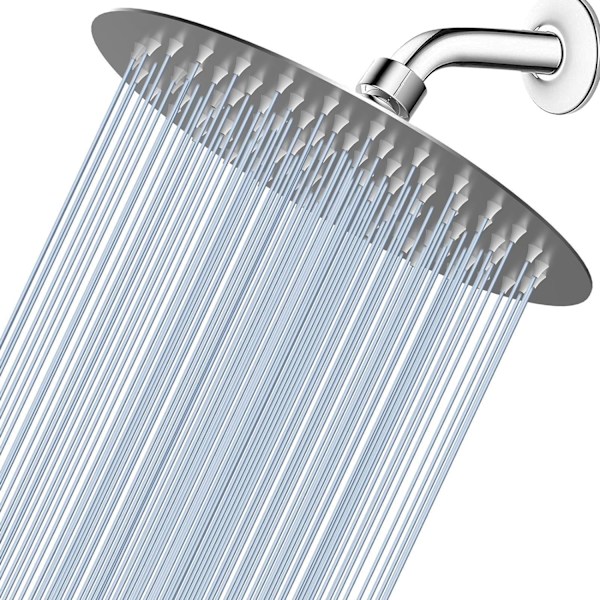 8u201c Højtryksregnbruserhoved - Runde brusehoveder fremstillet af 304 rustfrit stål - Komfortabel bruseoplevelse selv ved lavt vandflow ( Brushed Nickel 8 inch
