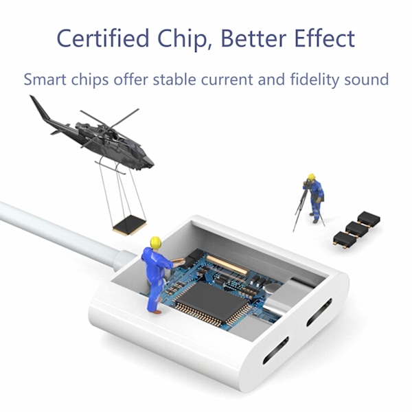 Til iPhone Oplader Audio Adapter Oplader Hovedtelefon Kabel Konverter