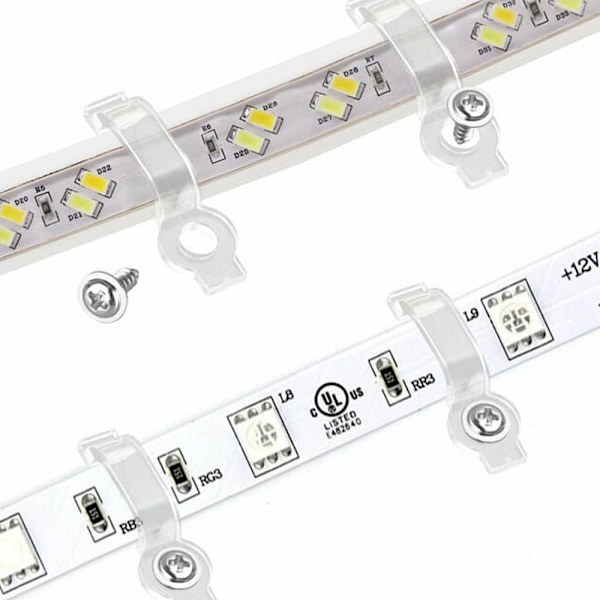100 Sæt Transparente Kabelklips Lysstripsklips LED Stribelys Montering Klips til LED Lys Hjem Køkkener Store Begivenheder og Fester