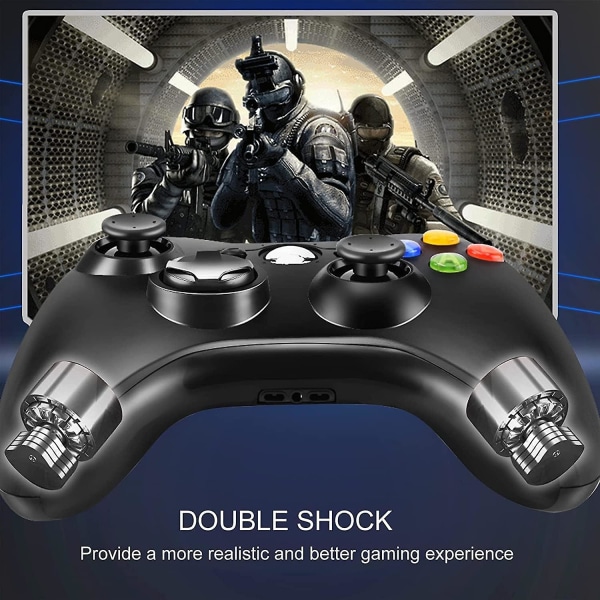 Joystick med kabel , USB trådad spelkontroller joystick med dubbla vibrationer för PC Xbox 360 Windows
