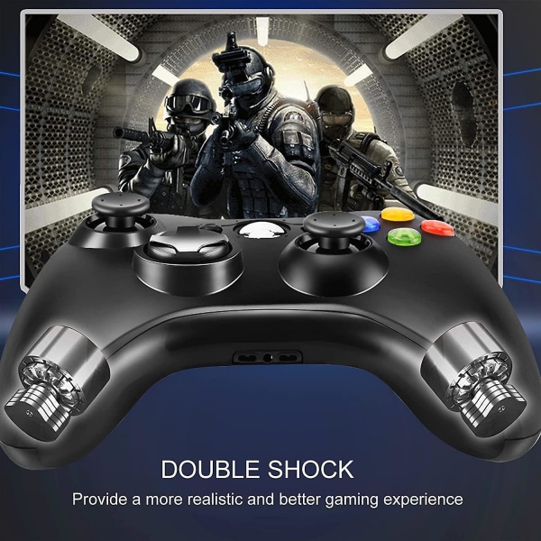 Kablet joystick, USB-kablet spillkontroller joystick med dobbel vibrasjon for PC Xbox 360 Windows