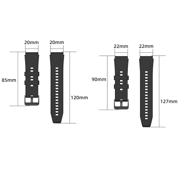 Armbånd kompatibelt med Samsung Galaxy Watch3, Samsung Gear S3 Classic, Huawei Watch 3, 22 mm Universell Trinnformet Rem
