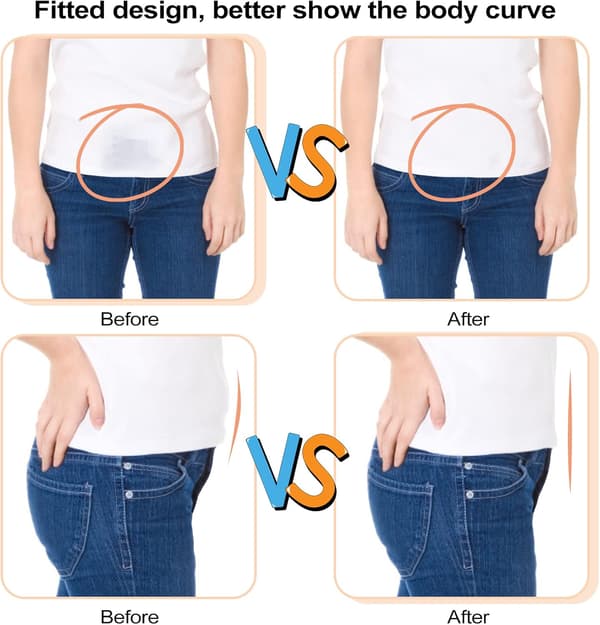 Usynlige belter for kvinner, elastisk belte for kvinner med justerbar elastisk belte med flat spenne, ingen visning av midjebelter for jeans, bukser, kjoler Black
